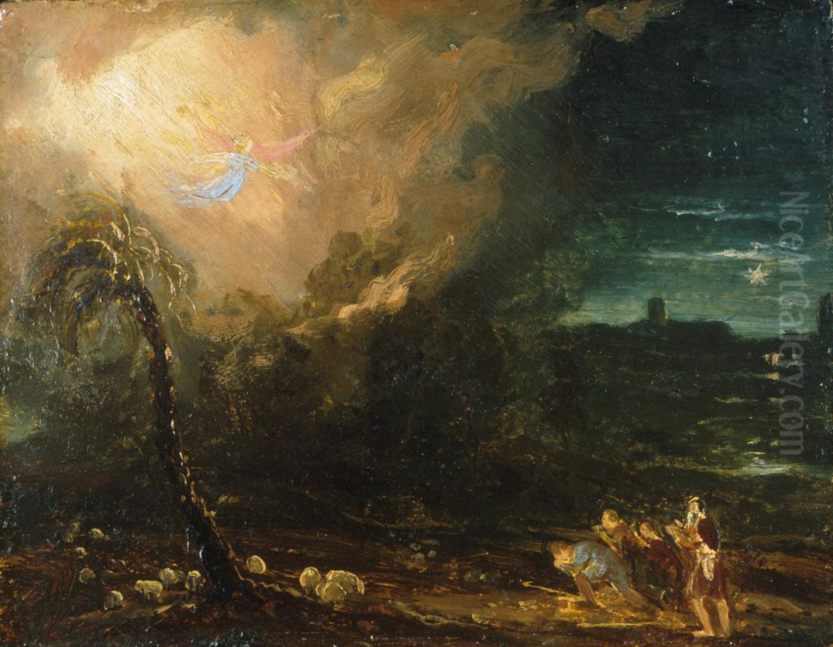 Study for The Angel Appearing to the Shepherds Oil Painting by Thomas Cole