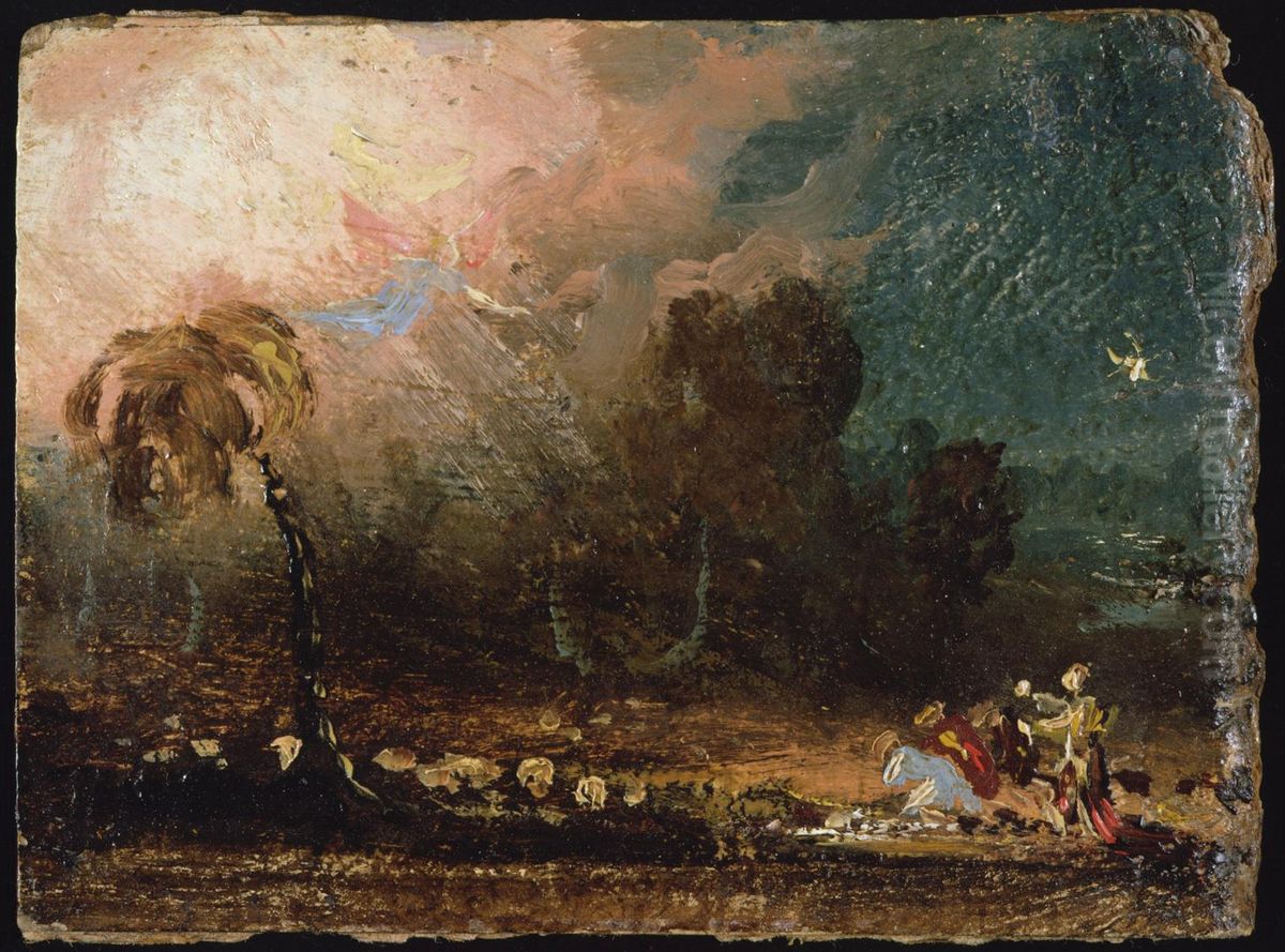 Study for The Angel Appearing to the Shepherds Oil Painting by Thomas Cole