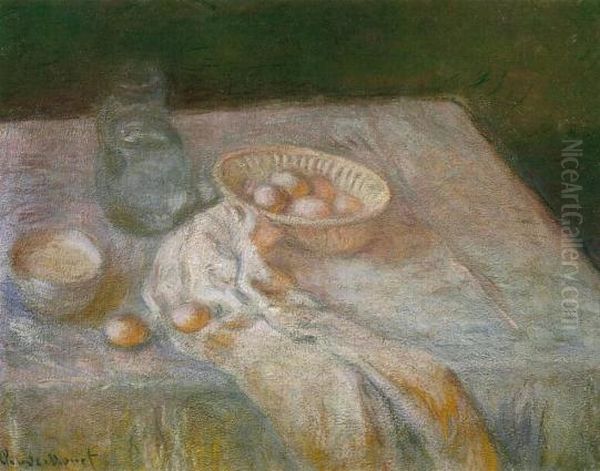 Still Life with Eggs Oil Painting by Claude Oscar Monet
