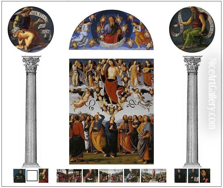 San Pietro Polyptych Oil Painting by Pietro Vannucci Perugino