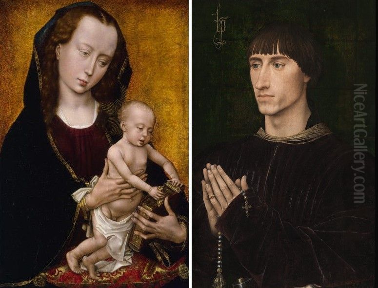 Philippe de Croy Diptych Oil Painting by Rogier van der Weyden
