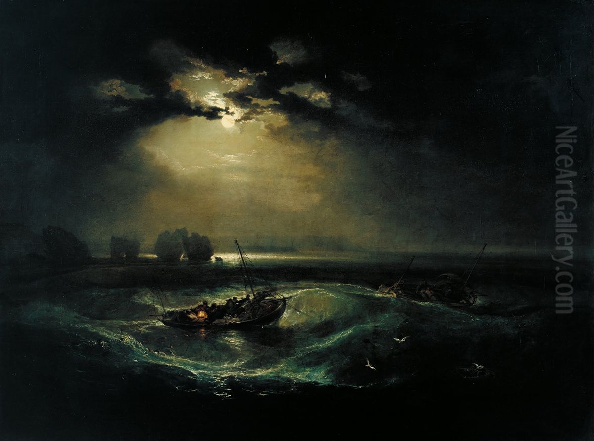 Fishermen at Sea Oil Painting by J. M. W. Turner