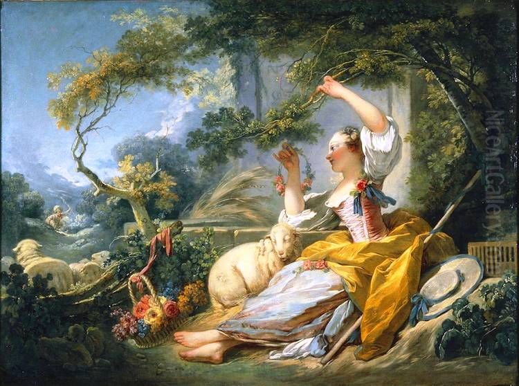 The Shepherdess Oil Painting by Jean-Honore Fragonard