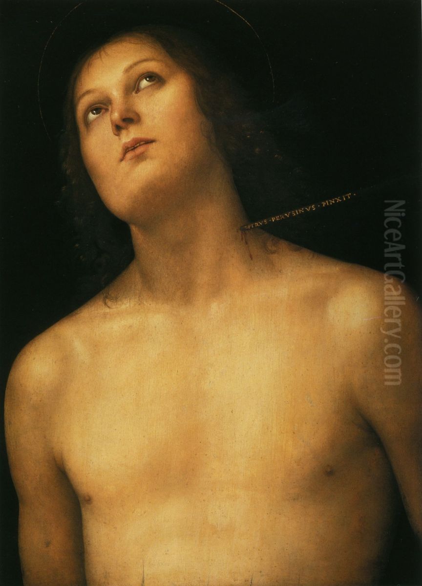 St Sebastian Oil Painting by Pietro Vannucci Perugino