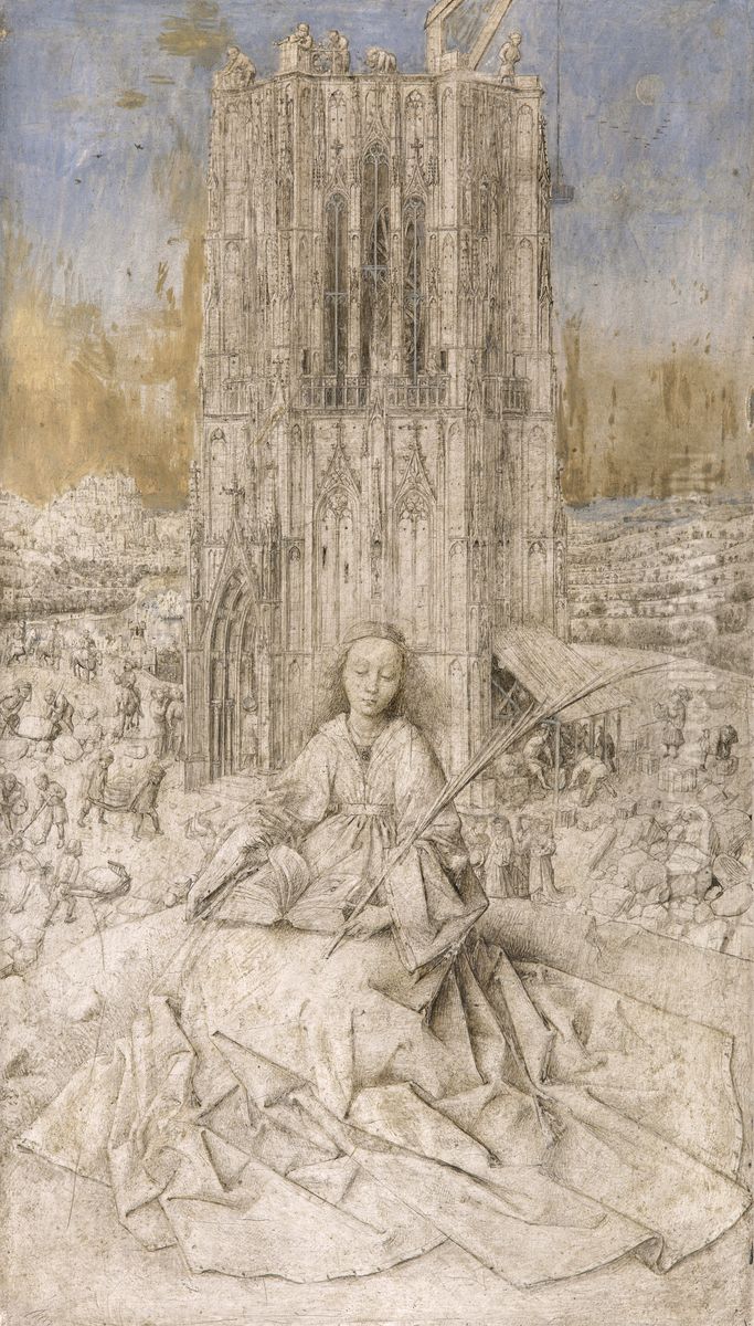 Saint Barbara Oil Painting by Jan Van Eyck