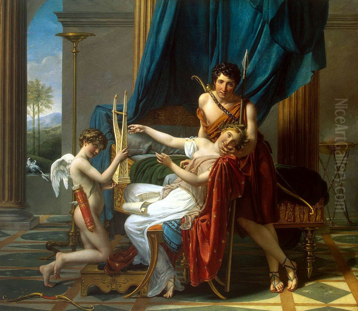 Sappho and Phaon Oil Painting by Jacques-Louis David