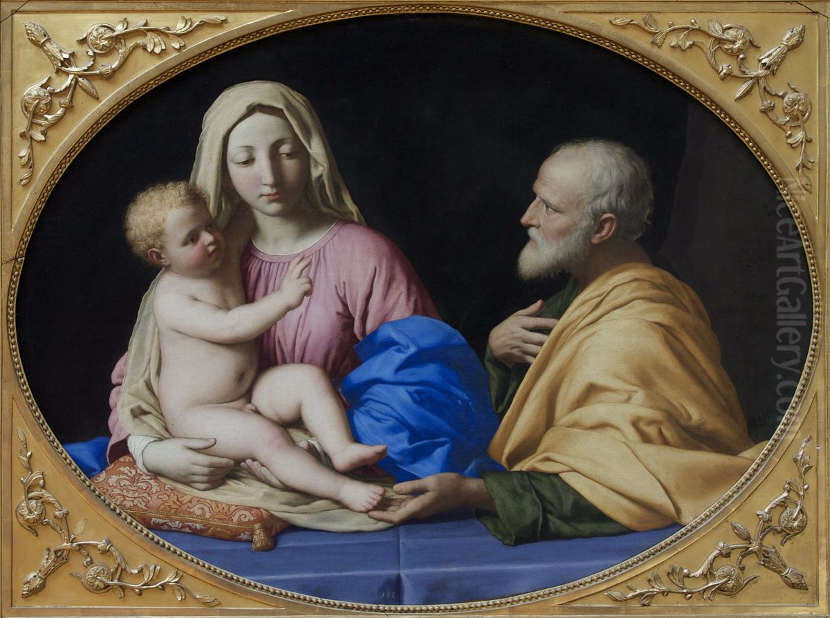 The Holy Family Oil Painting by Giovanni Battista Salvi da Sassoferrato