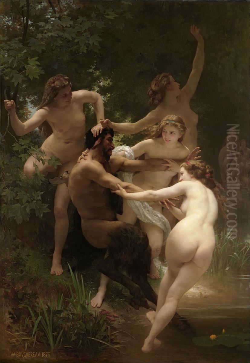 Nymphes et satyre Oil Painting by William-Adolphe Bouguereau