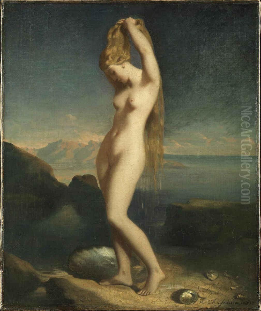 Venus anadyomene, dite aussi Venus marine Oil Painting by Theodore Chasseriau