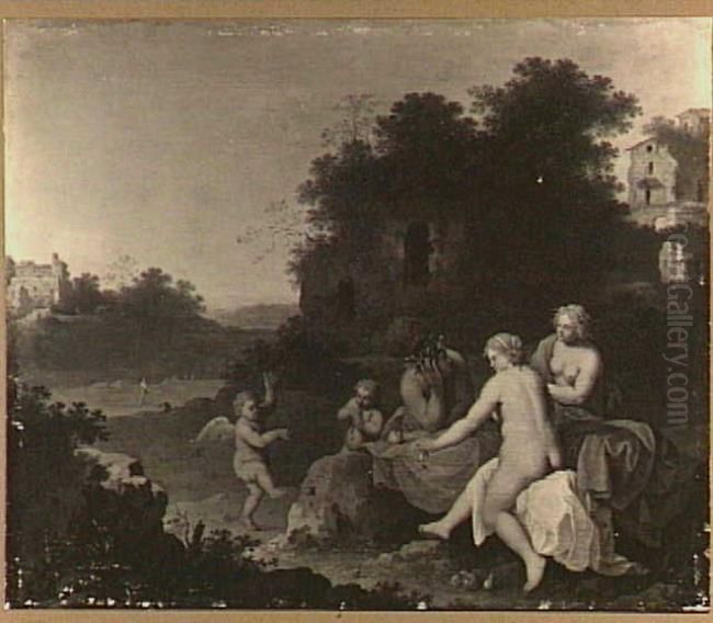 Zuidelijk landschap metSine Cerere et Baccho friget Venus Oil Painting by Johannes van Haensbergen