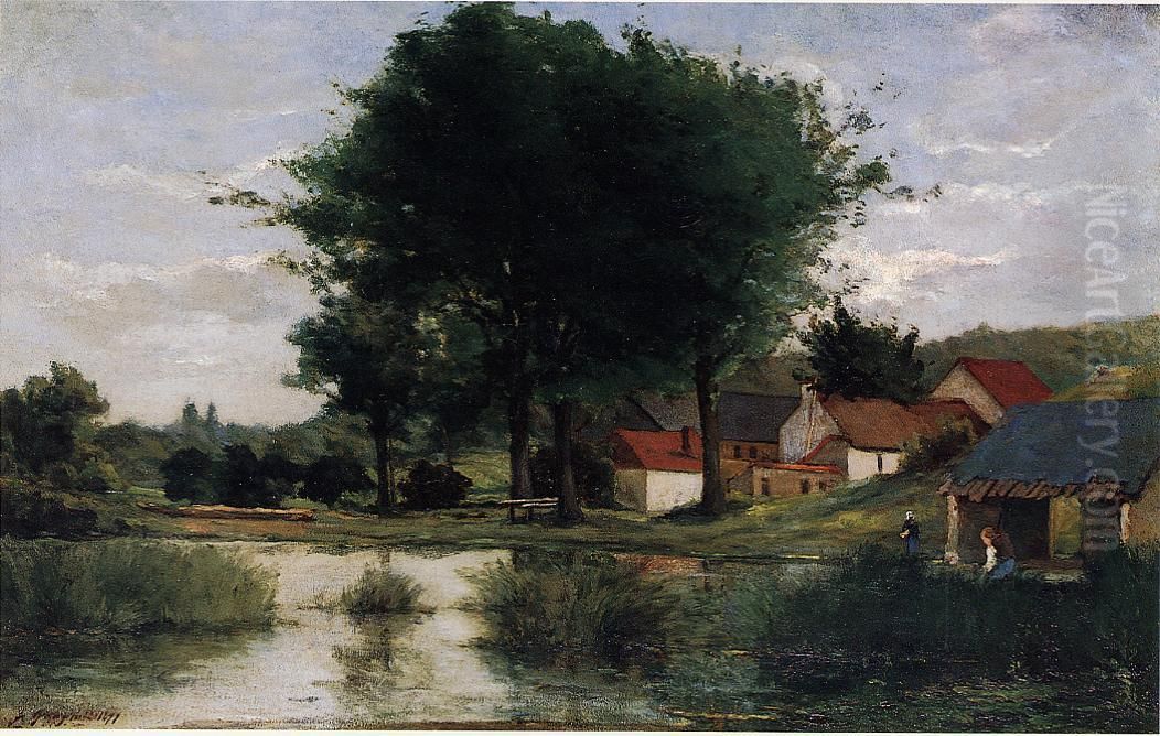 Ferme pres d'un etang, ou Paysage d'automne Oil Painting by Paul Gauguin