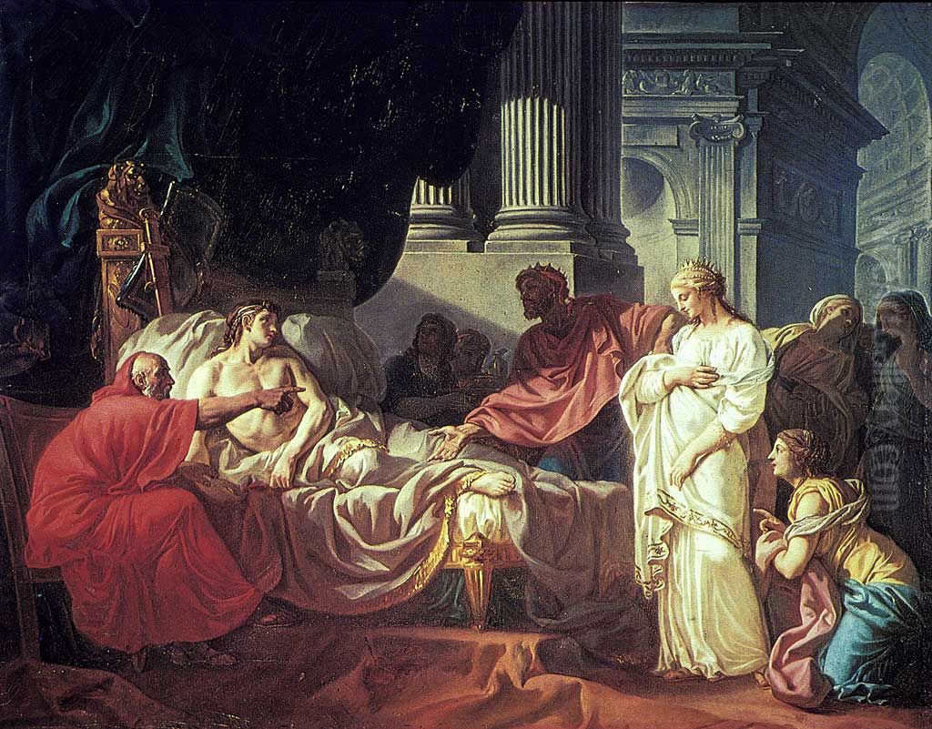 Antiochus   and  Stratonica Oil Painting by Jacques-Louis David
