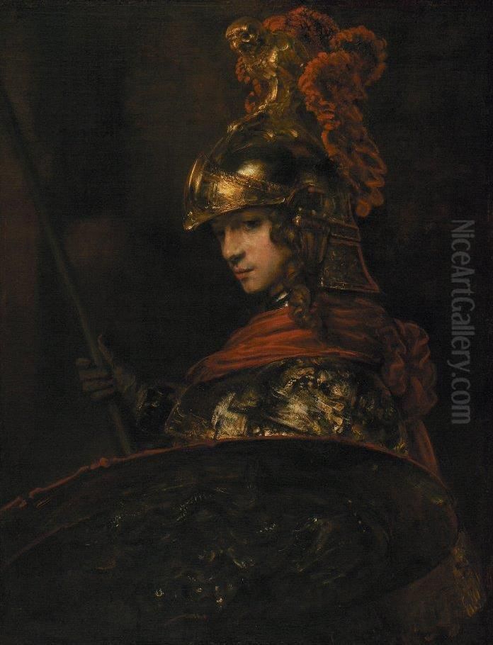 Pallas Athena Oil Painting by Rembrandt