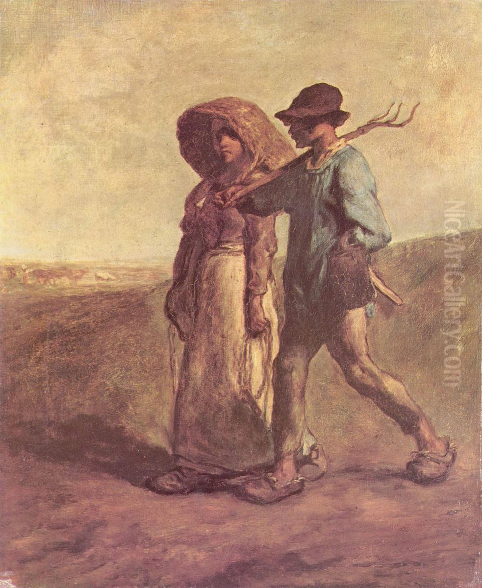 The Walk to Work Oil Painting by Jean-Francois Millet