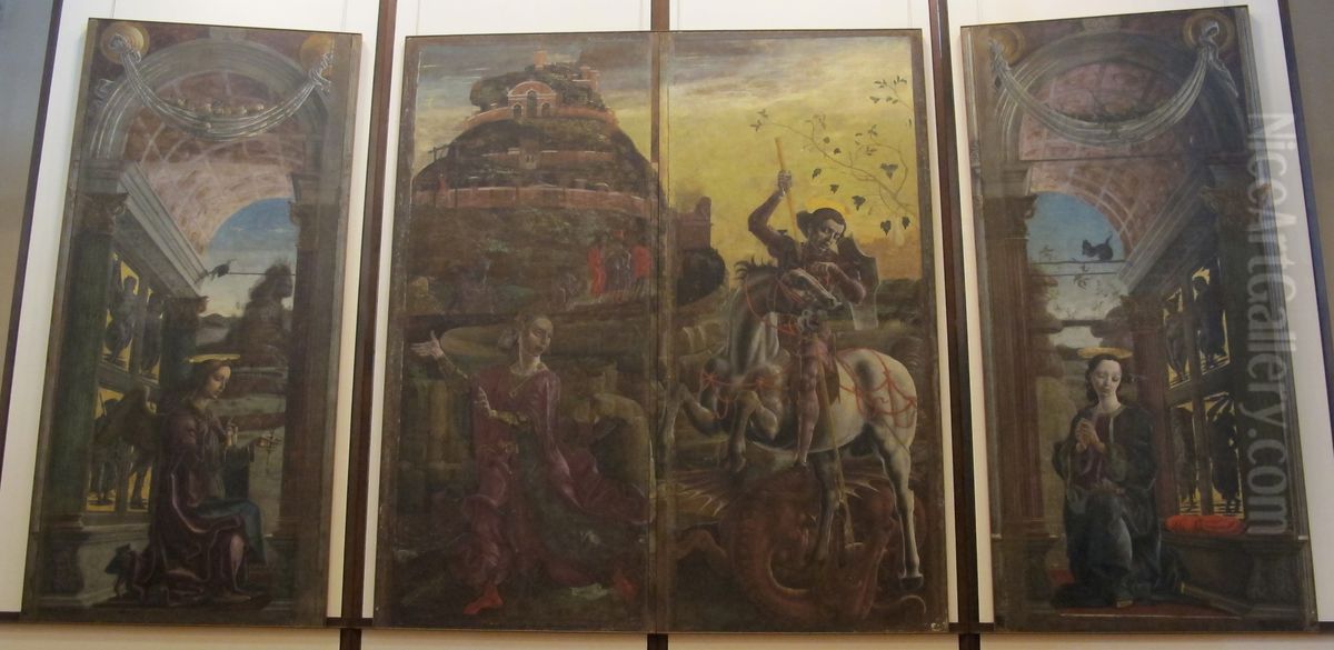 Triptych Oil Painting by Cosimo Tura