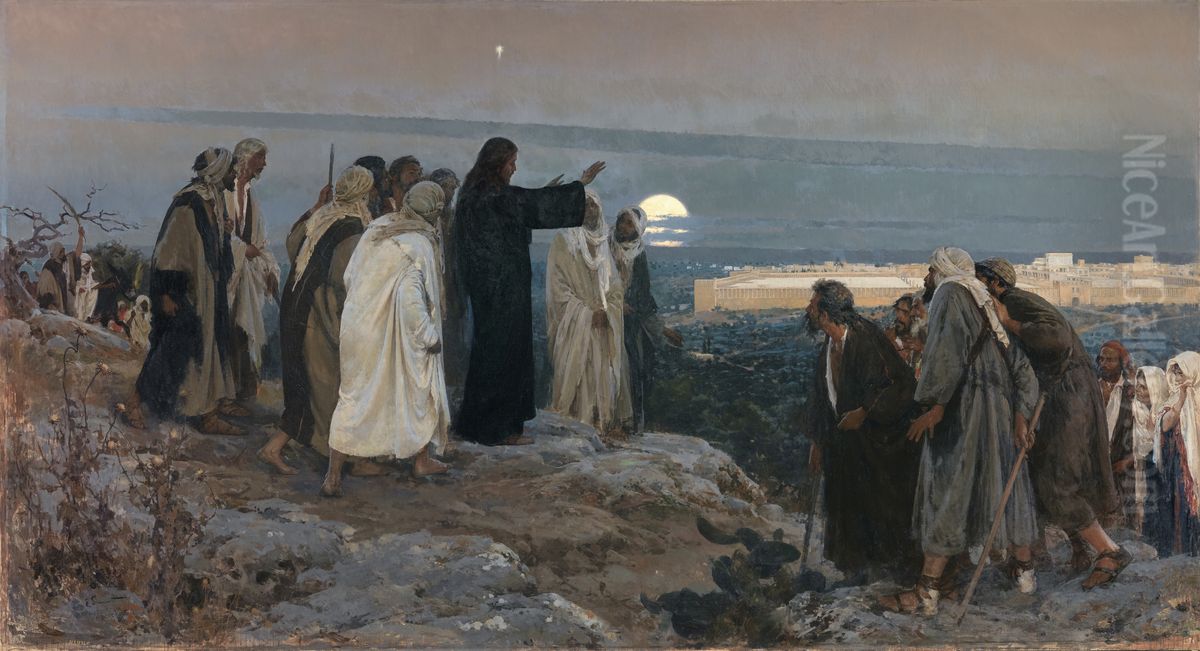 Flevit super illam Oil Painting by Enrique Simonet