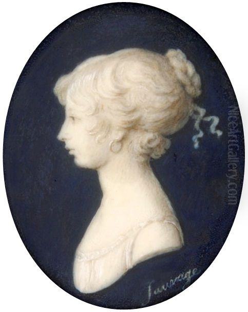 Miniature of Julia Cartier. Oil Painting by Piat Joseph Sauvage