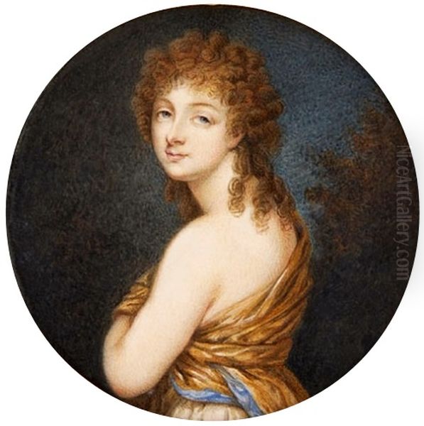 Miniature of Rozalia Lubomirska nee Chodkiewicz. Oil Painting by Wincenty de Lesseur