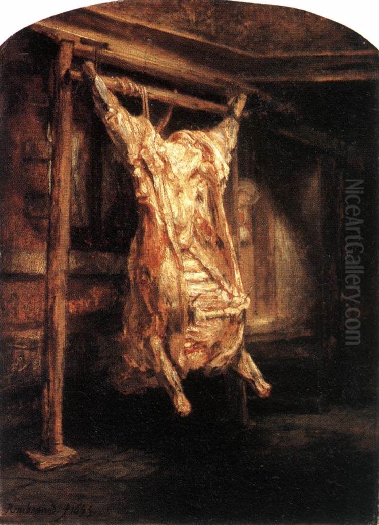 De geslachte os Oil Painting by Rembrandt