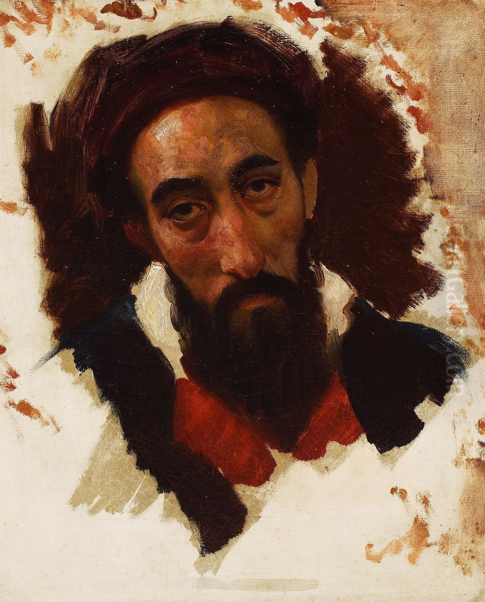 Study of a male head Oil Painting by Horace Vernet