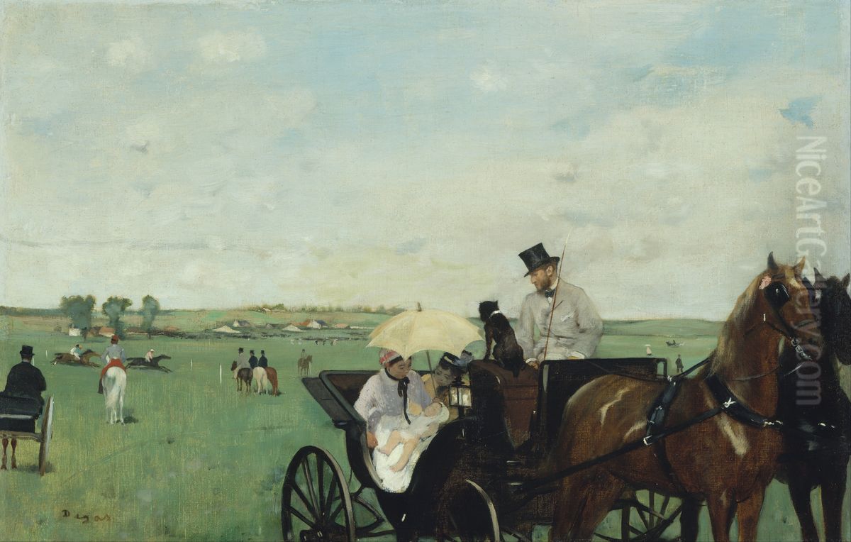 At the Races in the Countryside Oil Painting by Edgar Degas