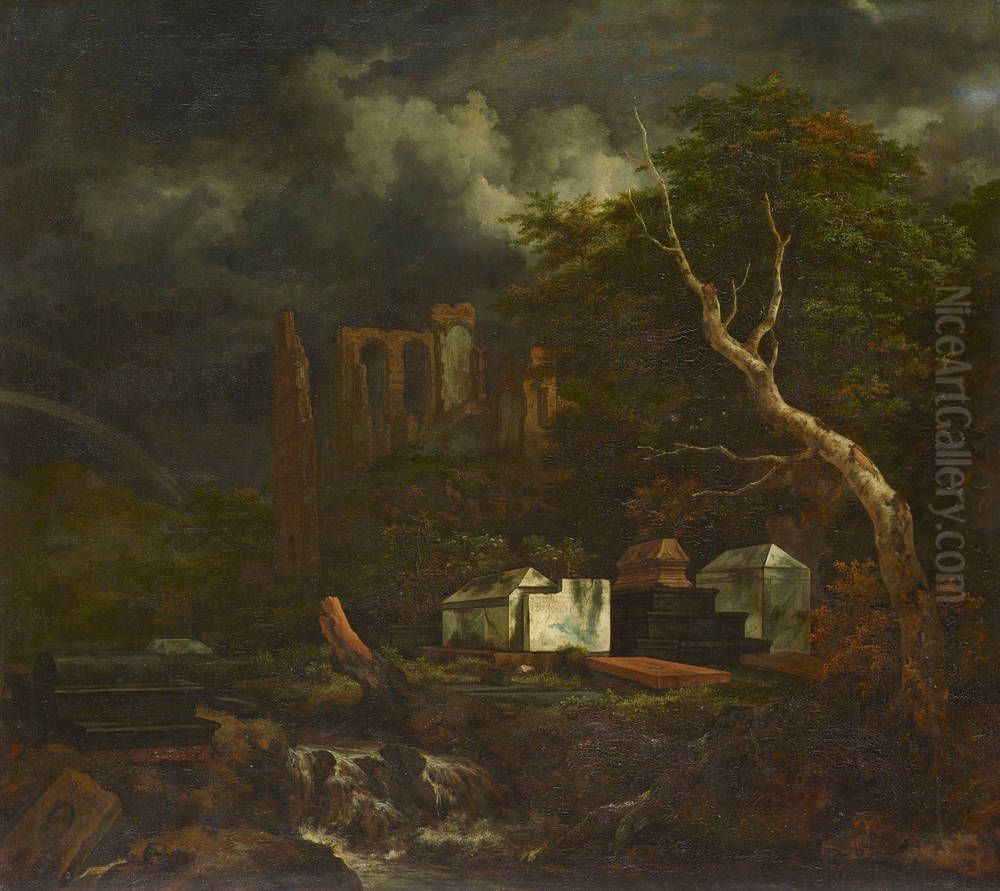 The Jewish Cemetery Oil Painting by Jacob Van Ruisdael