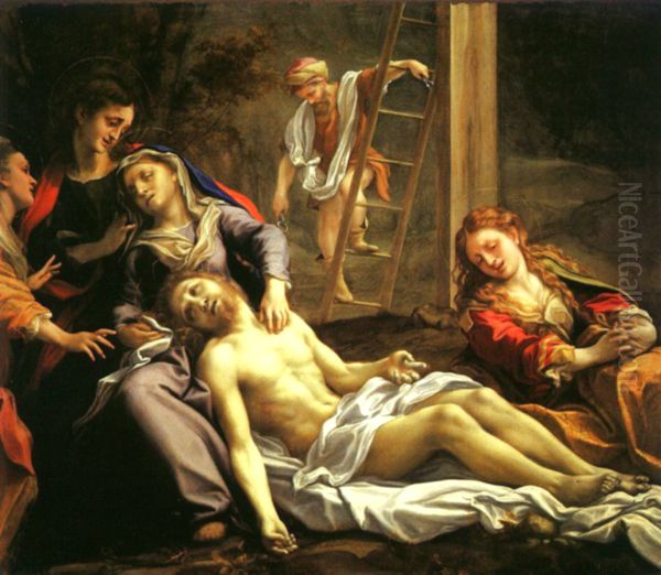 The Deposition Oil Painting by Antonio da Correggio