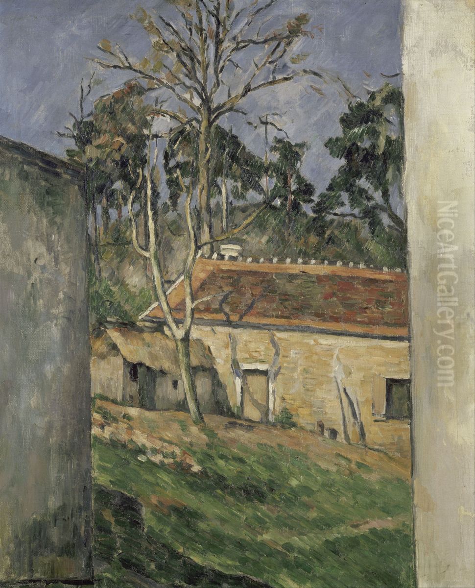 Farmyard Oil Painting by Paul Cezanne
