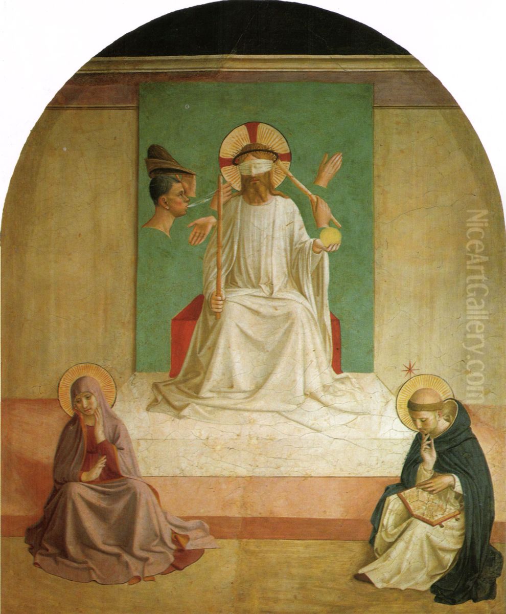 Mocking of Christ Oil Painting by Fra Angelico