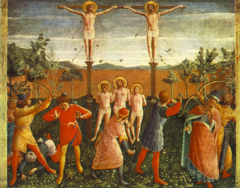 Crucifixion of Saints Cosmas and Damian Oil Painting by Fra Angelico