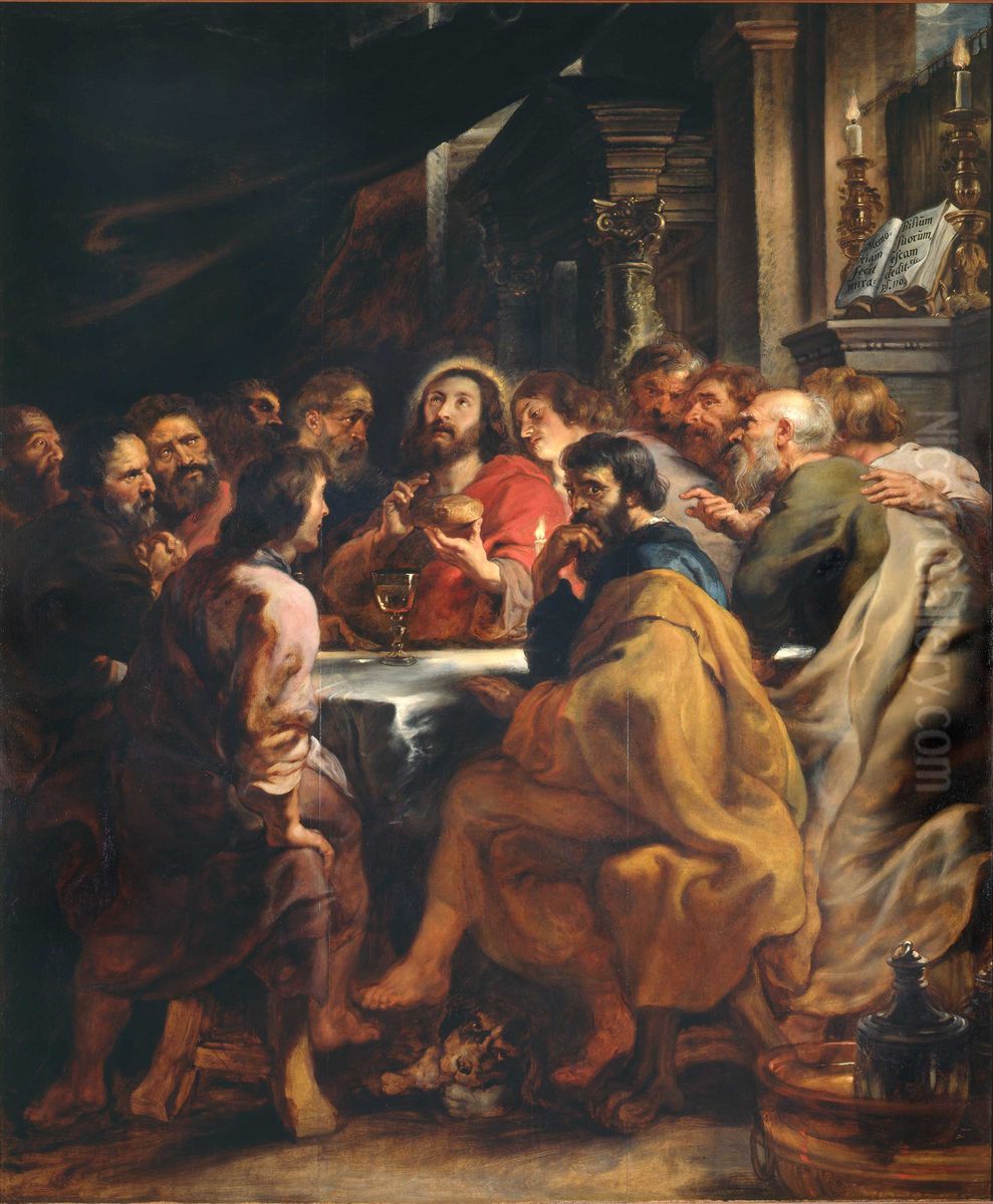 The institution of the Eucharist during the Last Supper Oil Painting by (studio of) Rubens, Peter Paul