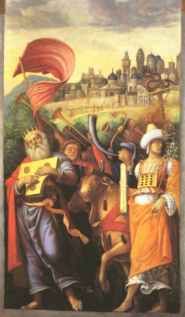 David Before the Ark of the Covenant Oil Painting by Antonio da Correggio