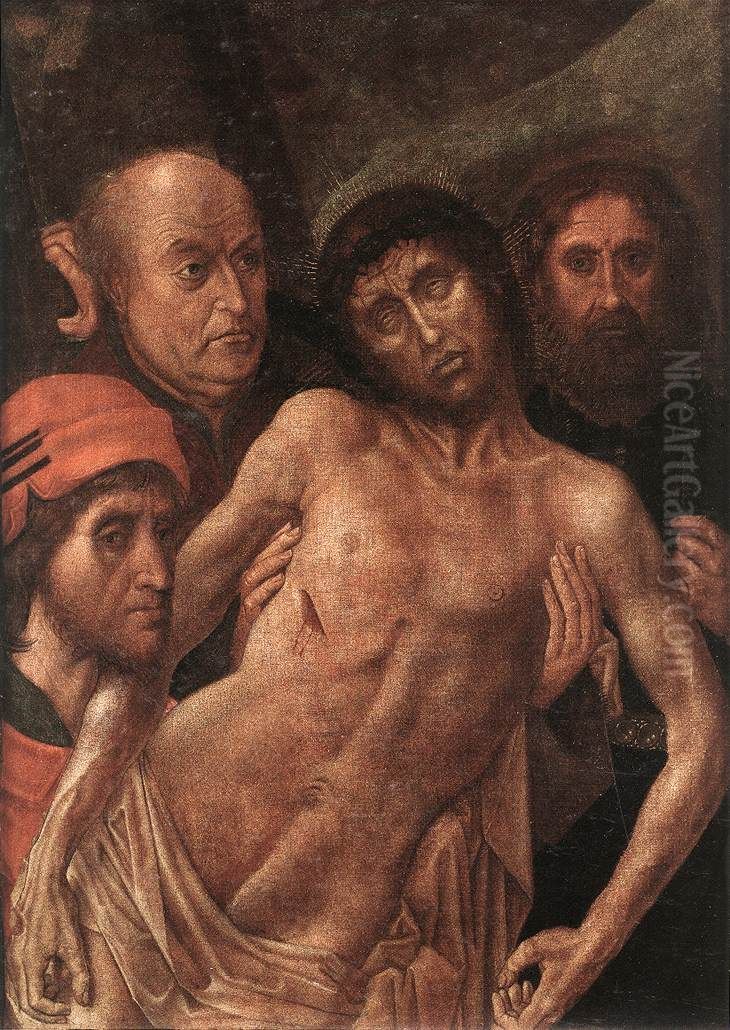 Deposition Diptych (Small Deposition, left wing) Oil Painting by Hugo Van Der Goes