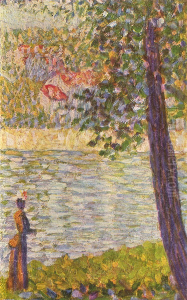 Morgenspaziergang (Die Seine bei Courbevoie) Oil Painting by Georges Seurat