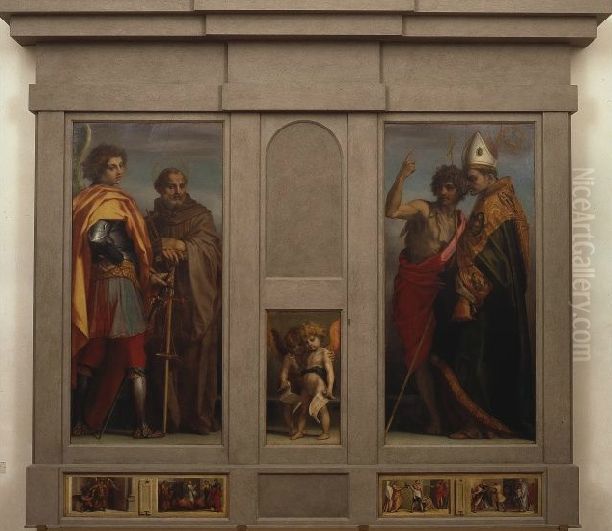 Dossale dei quattro santi Oil Painting by Andrea Del Sarto