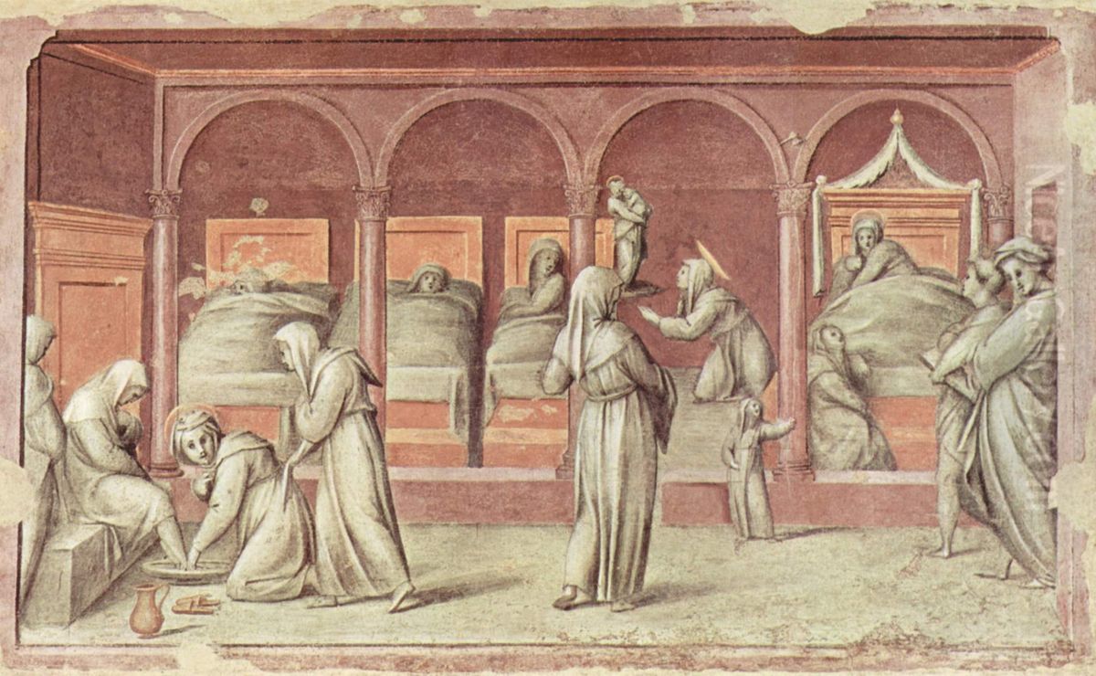 Episodio di vita ospedaliera Oil Painting by Pontormo