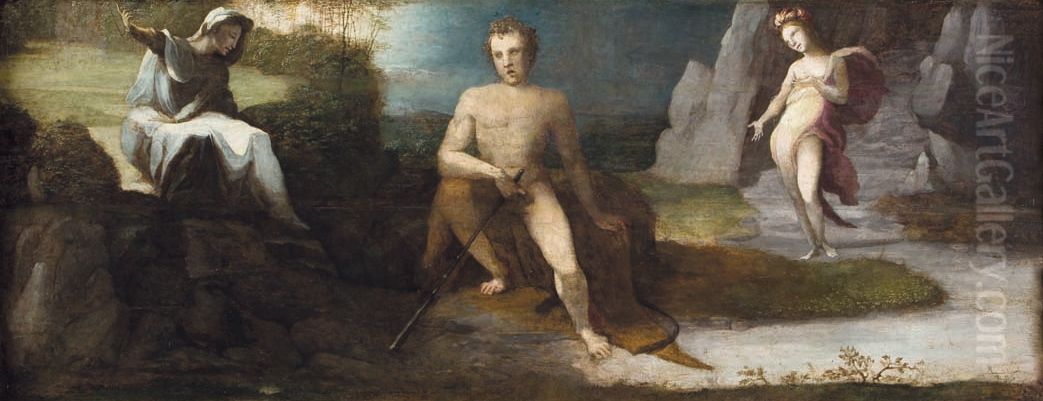 Hercules at the crossroads Oil Painting by Domenico Beccafumi