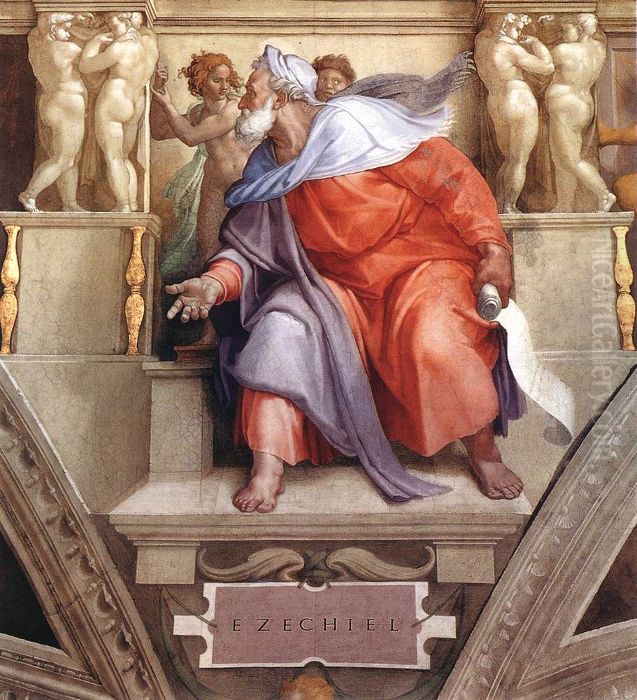 Ezekiel Oil Painting by Michelangelo Buonarroti