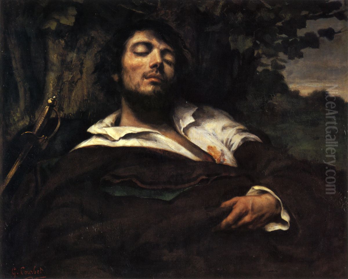 Portrait of the Artist called The Wounded Man Oil Painting by Gustave Courbet