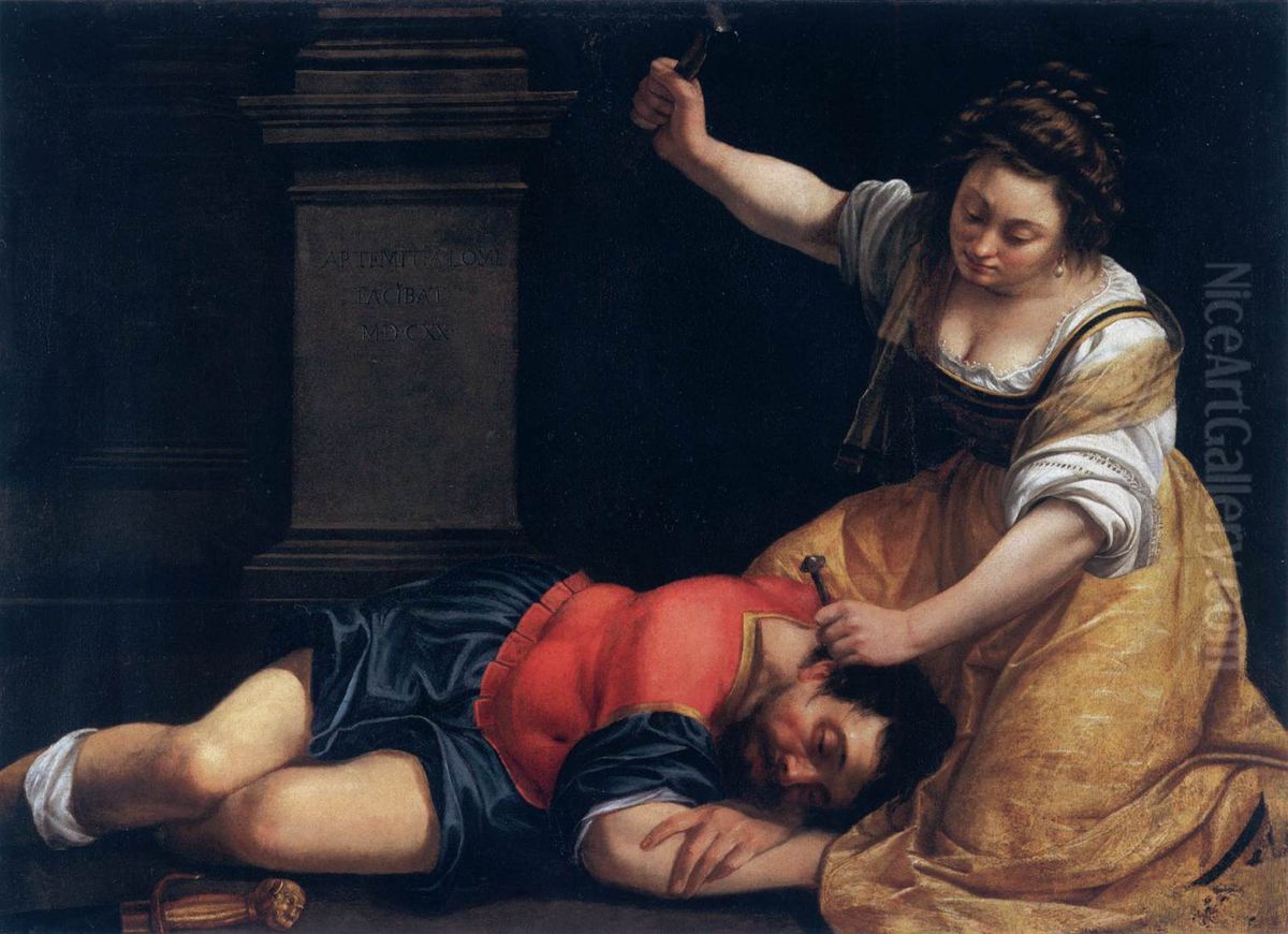 Jael and Sisera Oil Painting by Artemisia Gentileschi