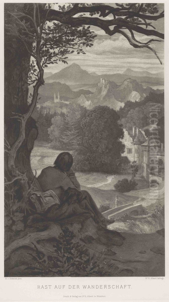 Rast auf der Wanderschaft Oil Painting by Moritz von Schwind