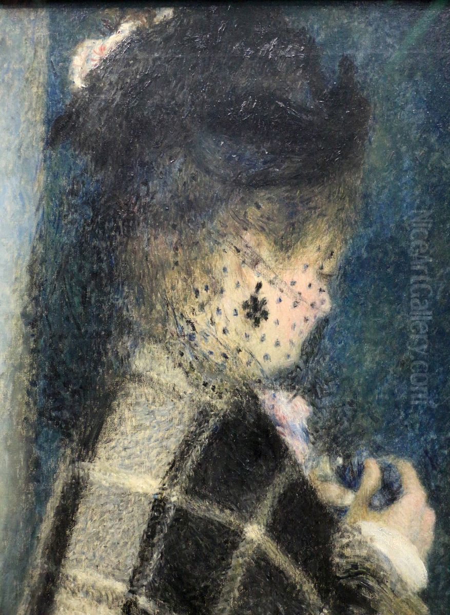 Jeune femme a la voilette Oil Painting by Pierre Auguste Renoir