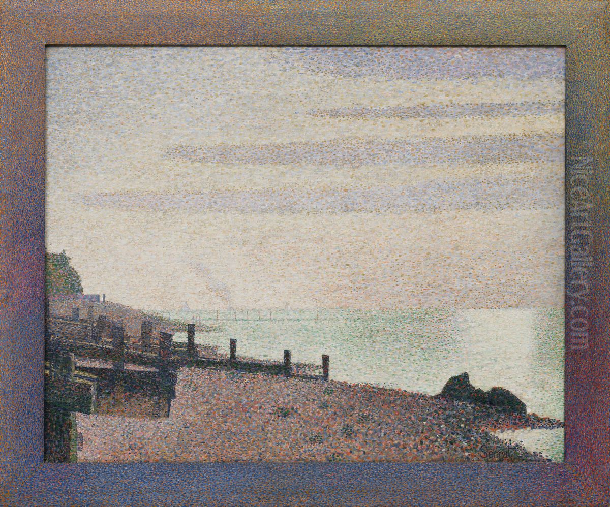Evening, Honfleur Oil Painting by Georges Seurat