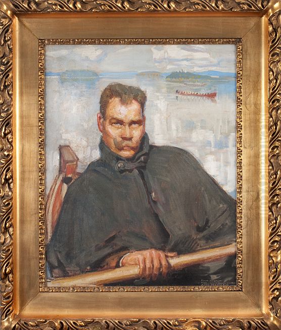Johannes Linnankoski Oil Painting by Akseli Valdemar Gallen-Kallela