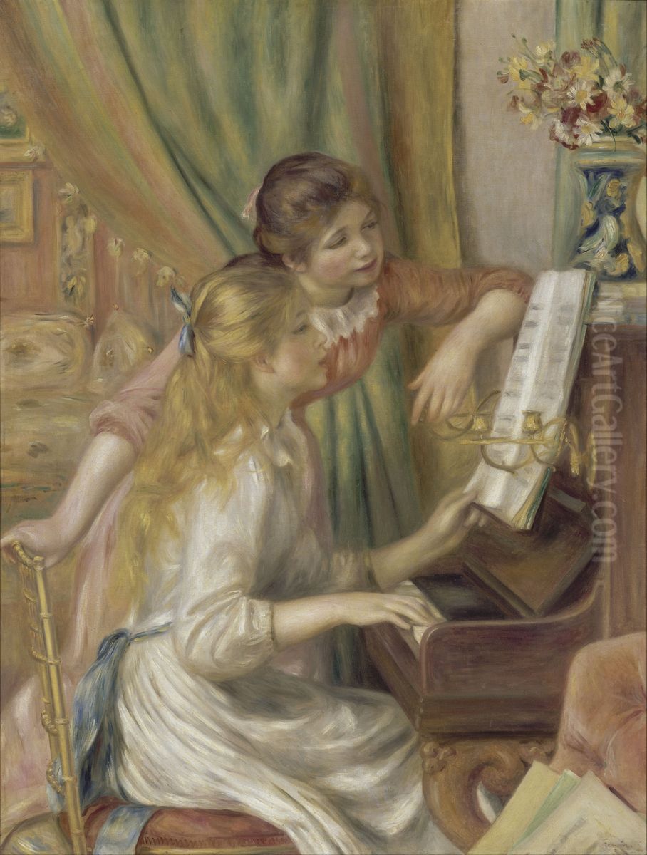 Young Girls at the Piano Oil Painting by Pierre Auguste Renoir