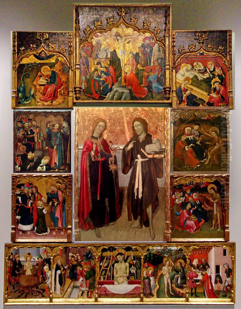 Altarpiece of the Saints John Oil Painting by Bernat Martorell