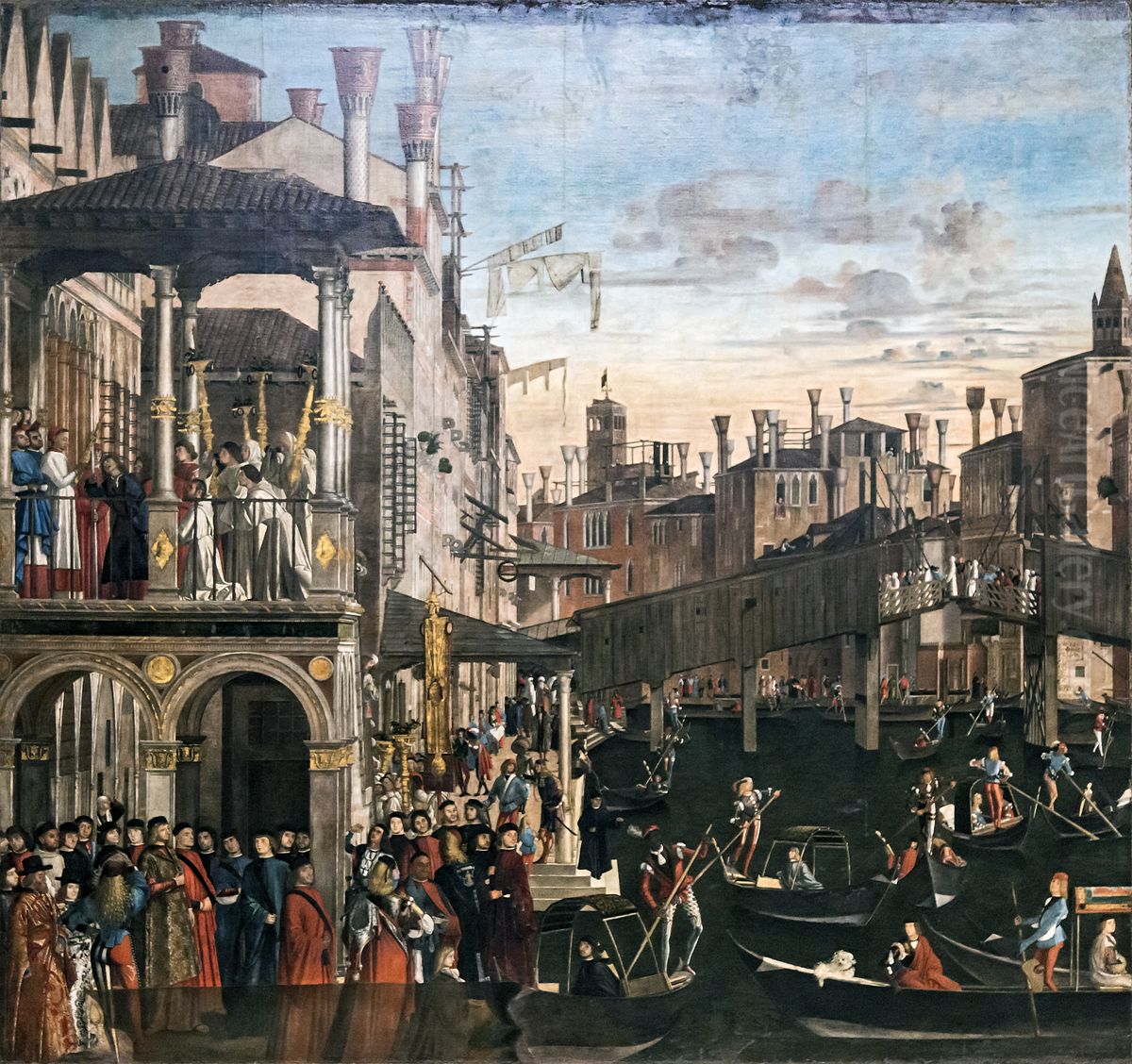 Miracle of the Holy Cross at the Rialto Bridge Oil Painting by Vittore Carpaccio