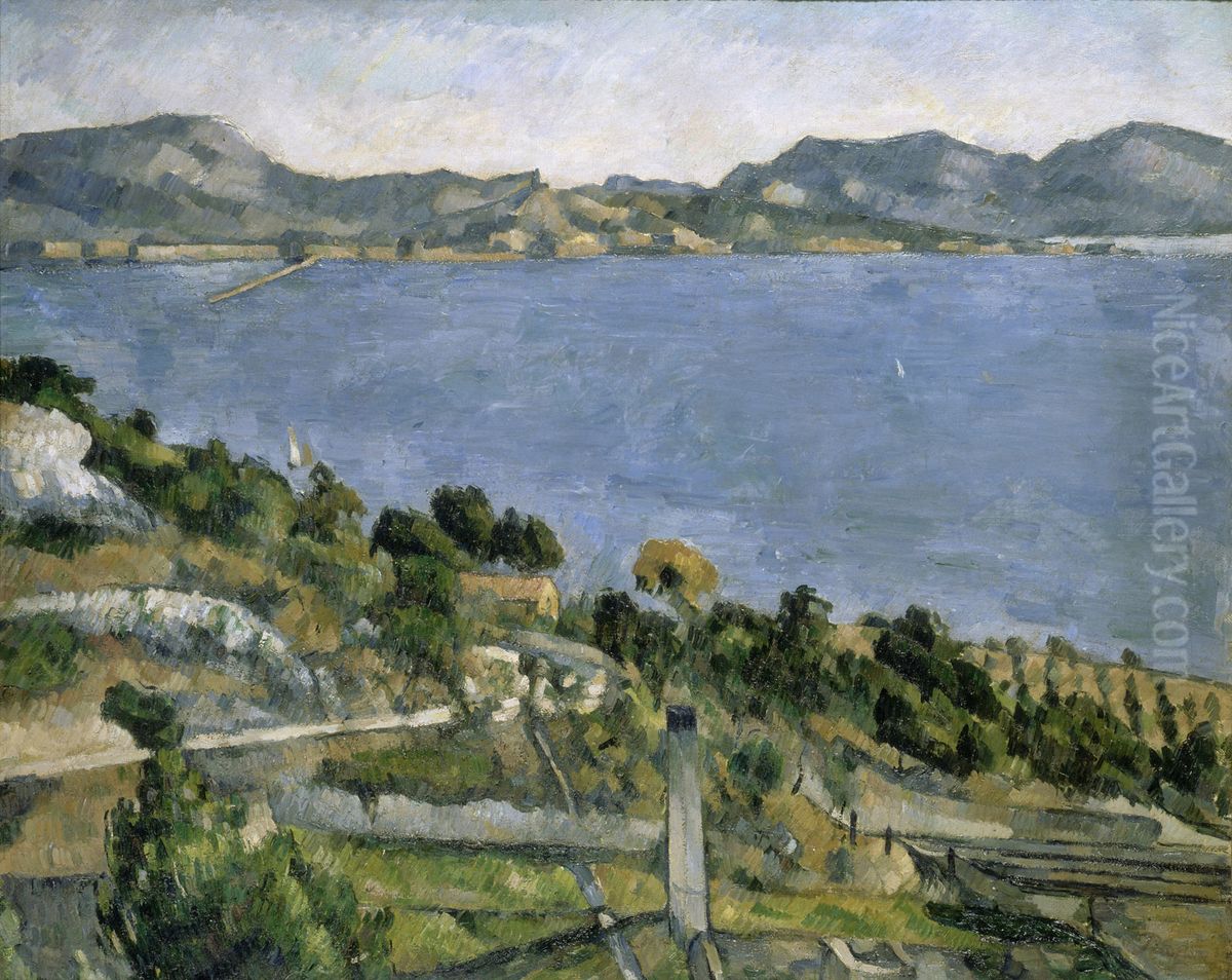 Le Golfe de Marseille vu de l'Estaque Oil Painting by Paul Cezanne