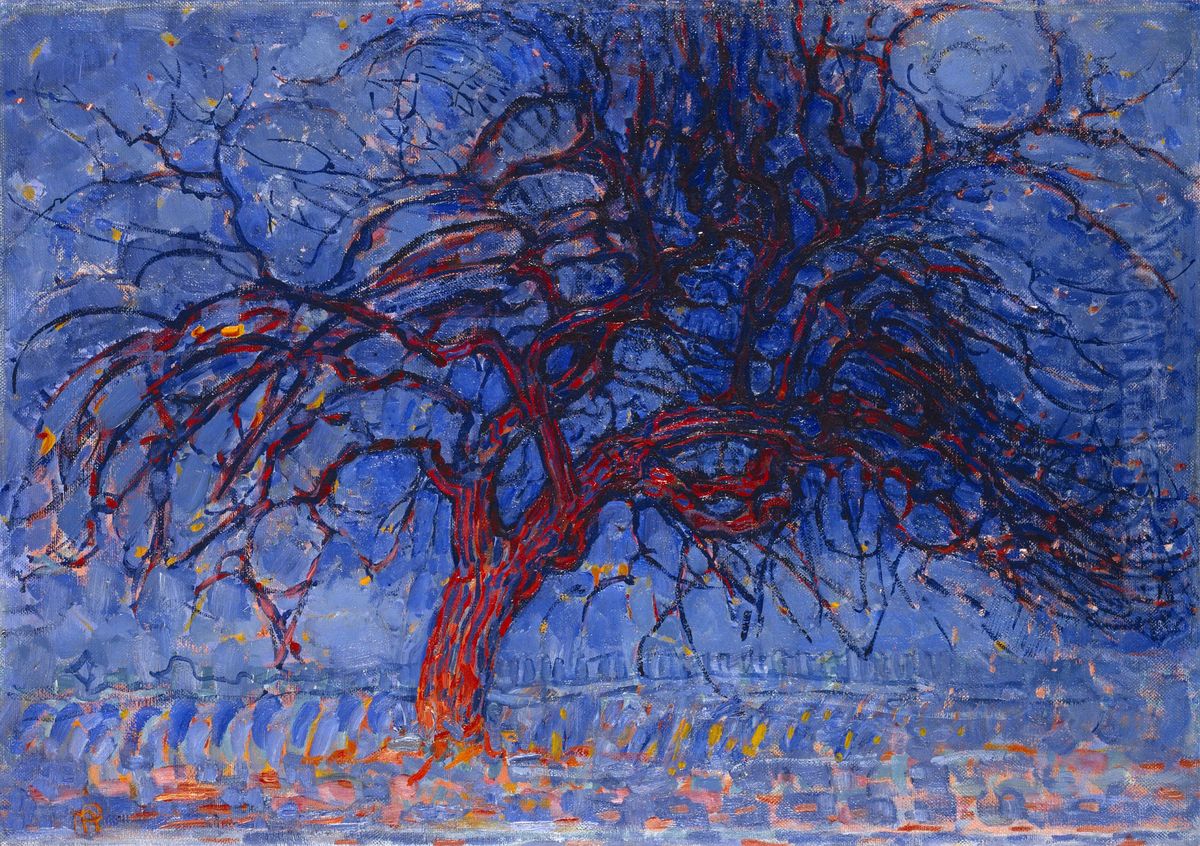 De rode boom Oil Painting by Piet Mondrian