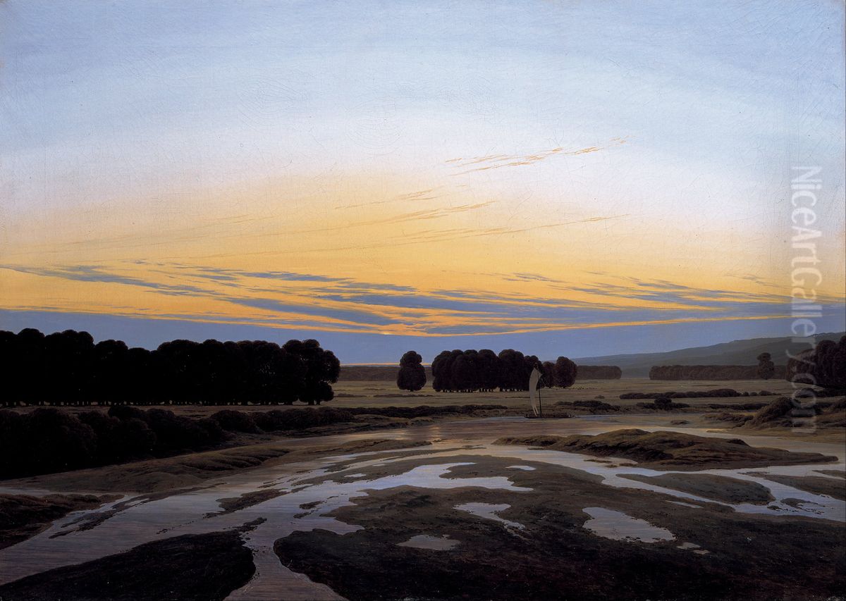 Das Grosse Gehege bei Dresden Oil Painting by Caspar David Friedrich